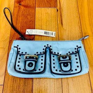 Kate Landry Leather Wristlet Clutch Bag